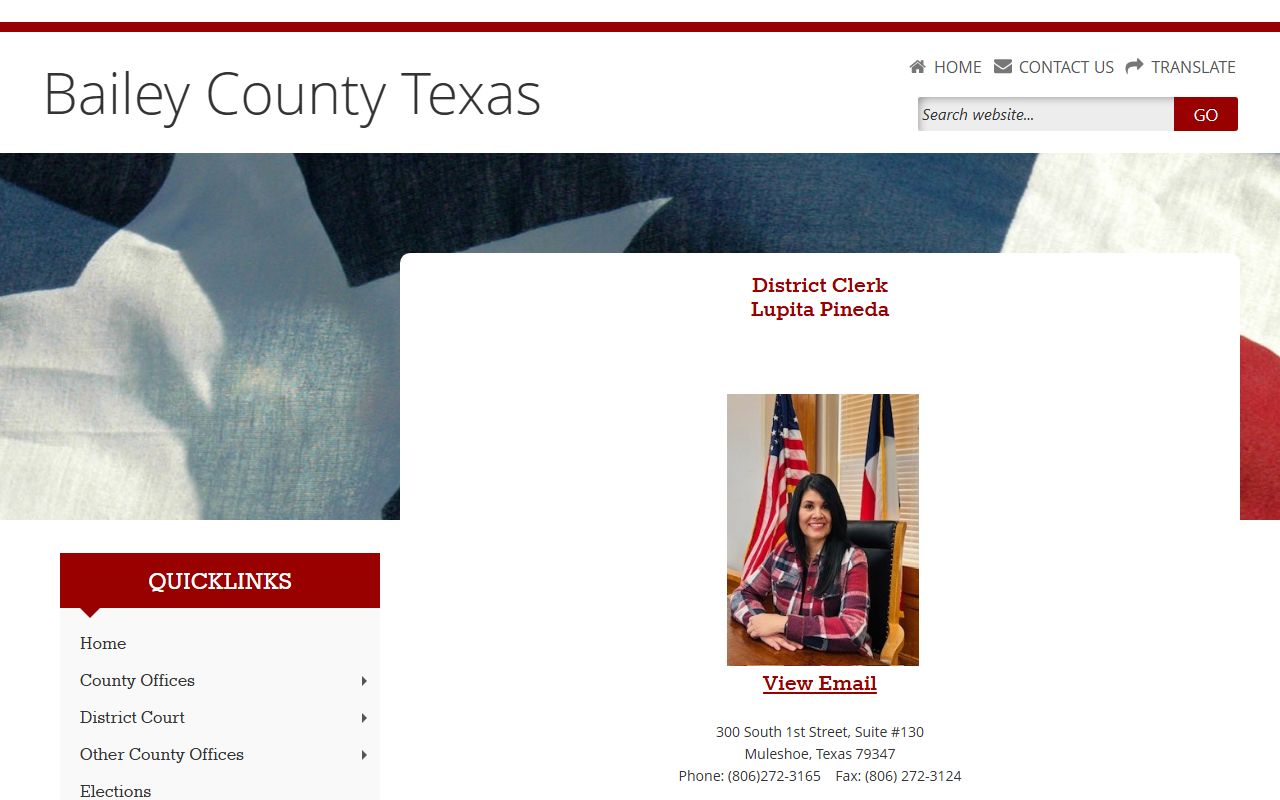 Bailey County court records after arrest district clerk page