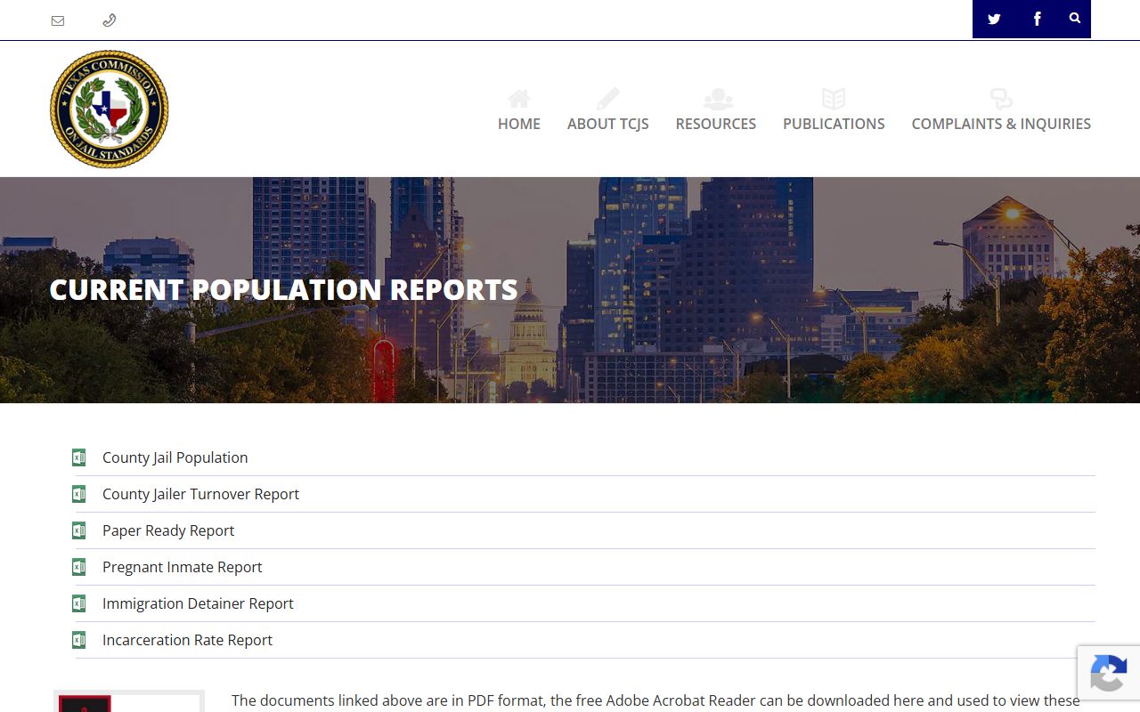 Bailey County inmate population TCJS population reports page